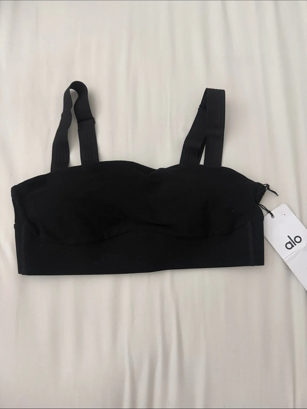 ALO Yoga Black Stretch Longline Sports Bralette
